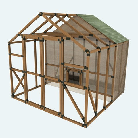 10X10 Chicken/Poultry Coop &amp; Run Kit - E-Z Frame Structures