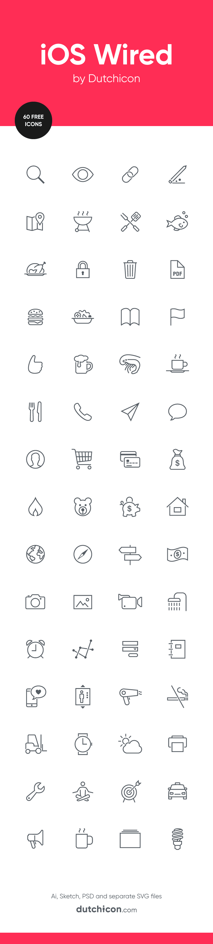 60 FREE icons in iOS Wired style available at Dutchicon.com. Direct download: https://dutchicon-store.myshopify.com/cart/31969714898:1?channel=buy_button