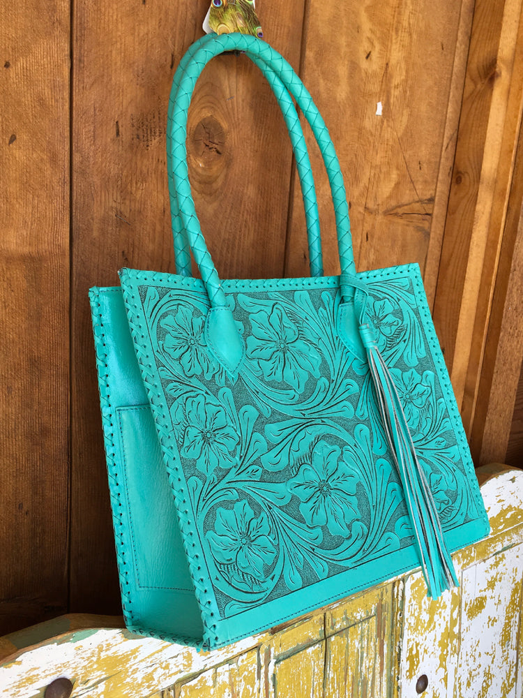 turquoise shoulder bag