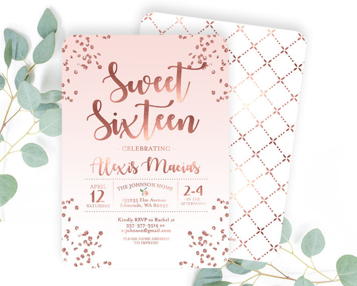 sweet sixteen invitations