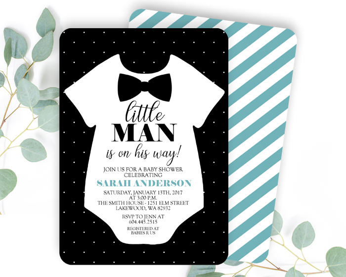 Little Man Baby Shower Invitation Little Man Shower Invite ...