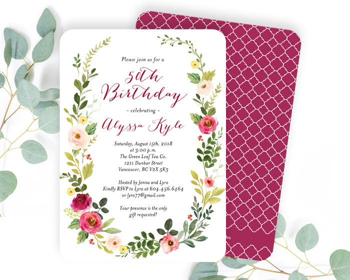 floral party invitations