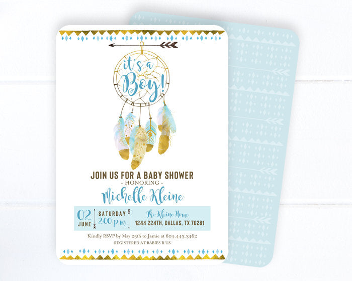 bohemian baby shower invitations