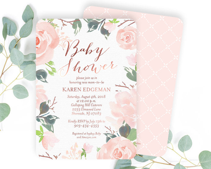 baby in bloom invitations