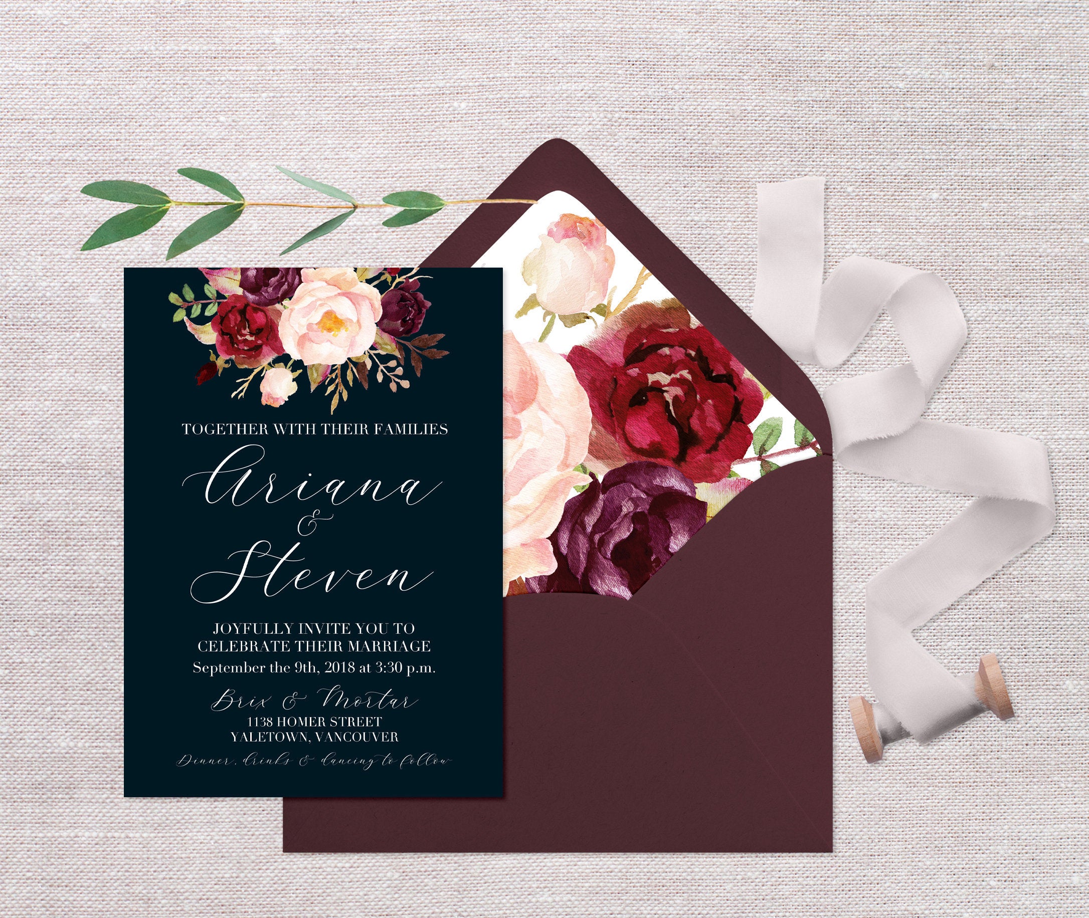 floral wedding invitations