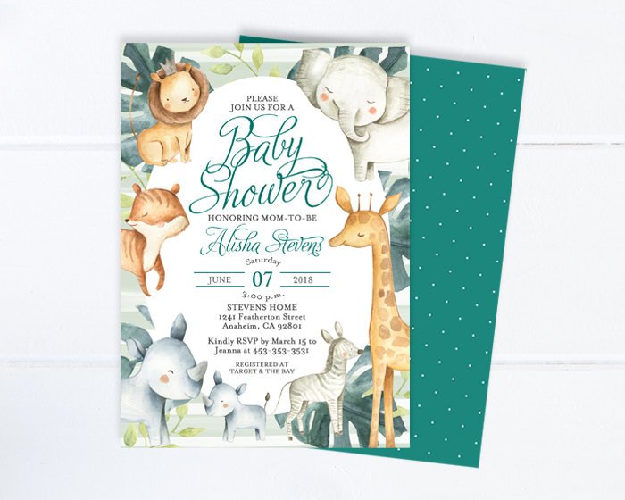 safari baby shower invitations