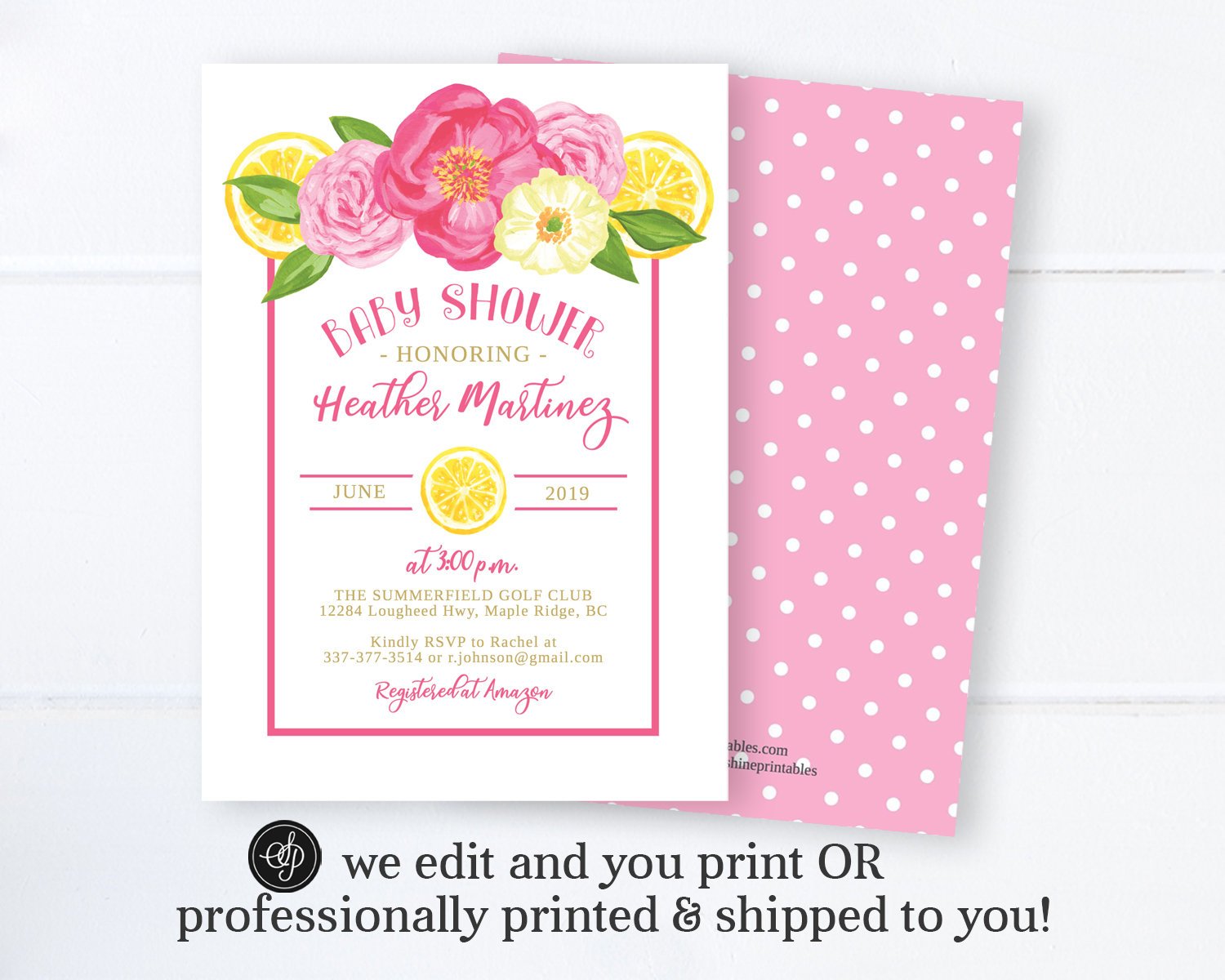 citrus baby shower invitations