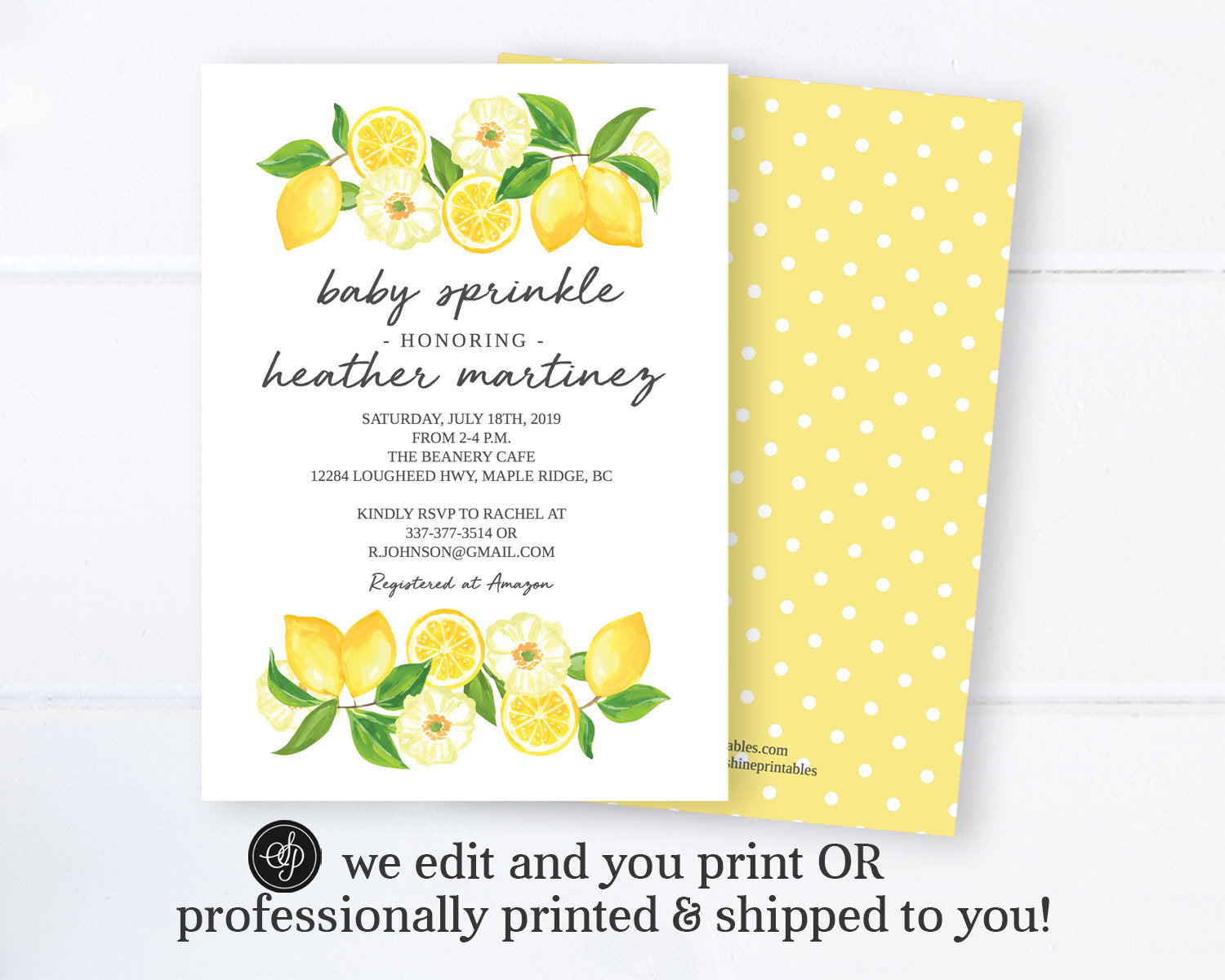 citrus baby shower invitations