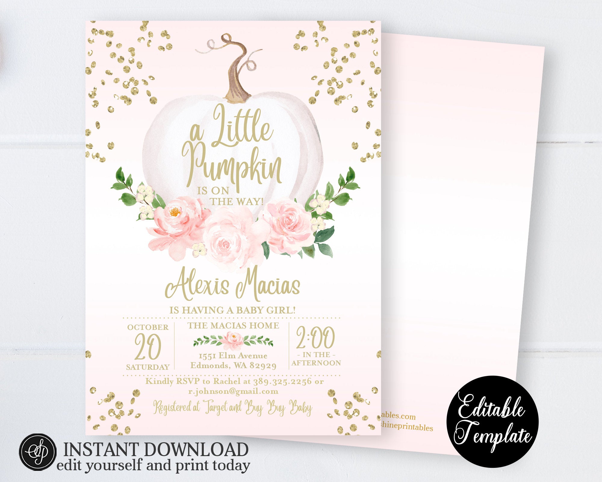 fall baby shower invitations