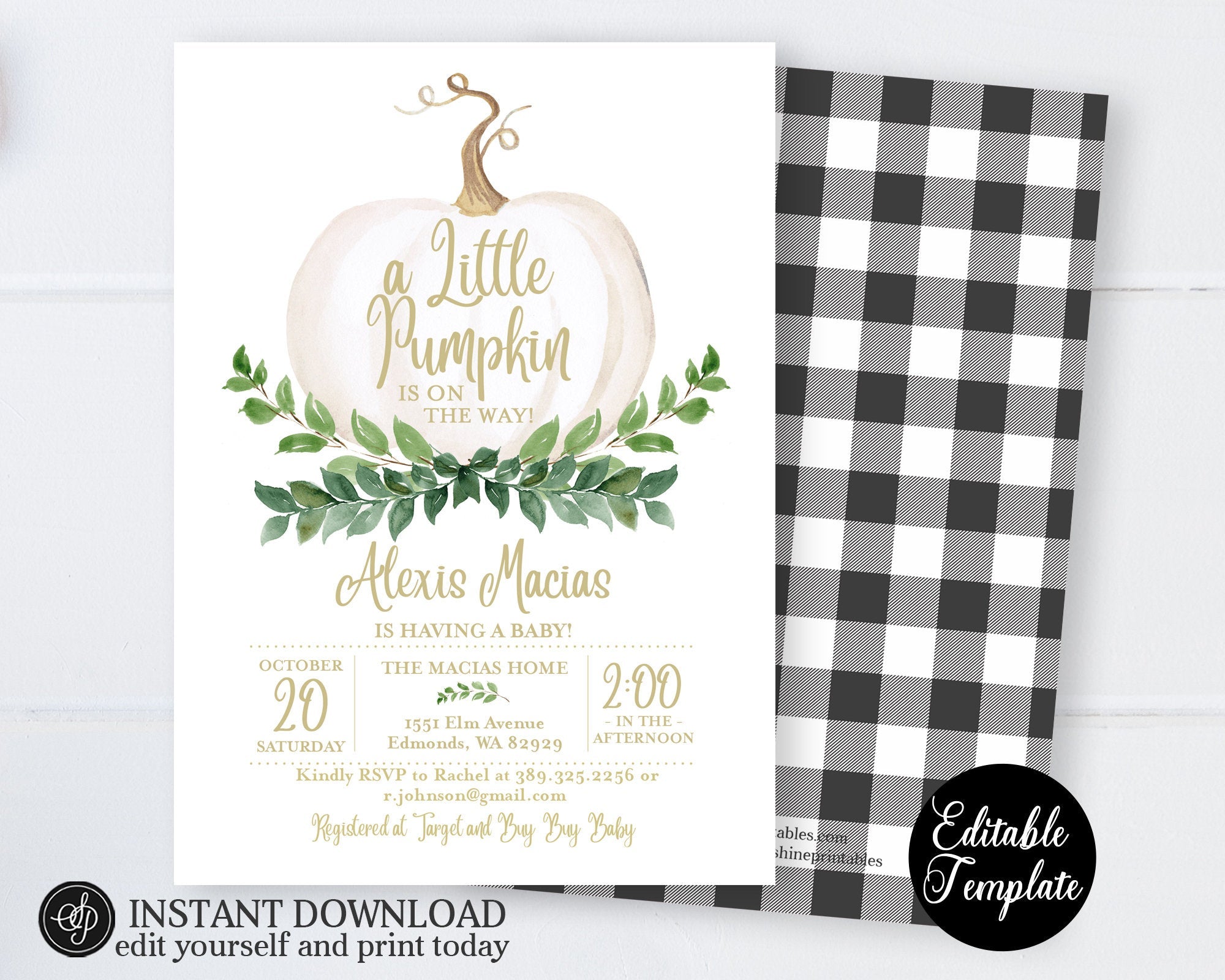 fall baby shower invitations