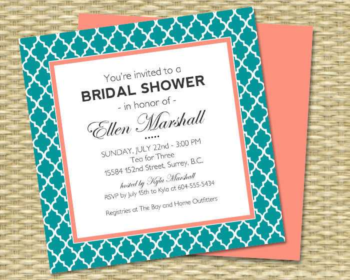 Bridal Shower Invitation - Simple Modern 5x5 - DIY Printable - ANY EVENT - Any Color Scheme, Wedding Shower, Couples Shower, Rehearsal