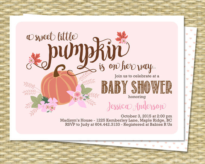 fall baby shower invitations girl