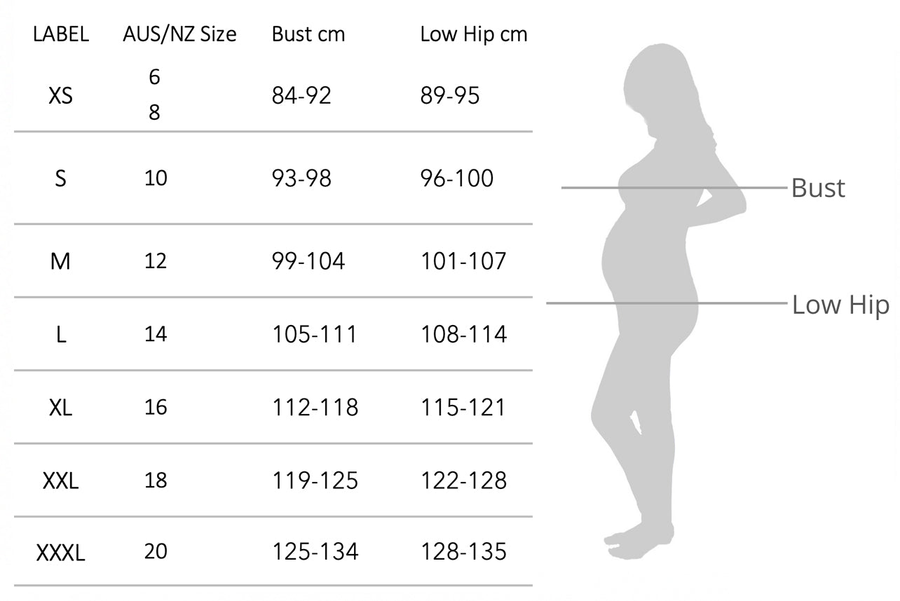 Maternity Size Chart Angel Maternity Australia 