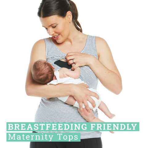Breastfeeding friendly maternity tops