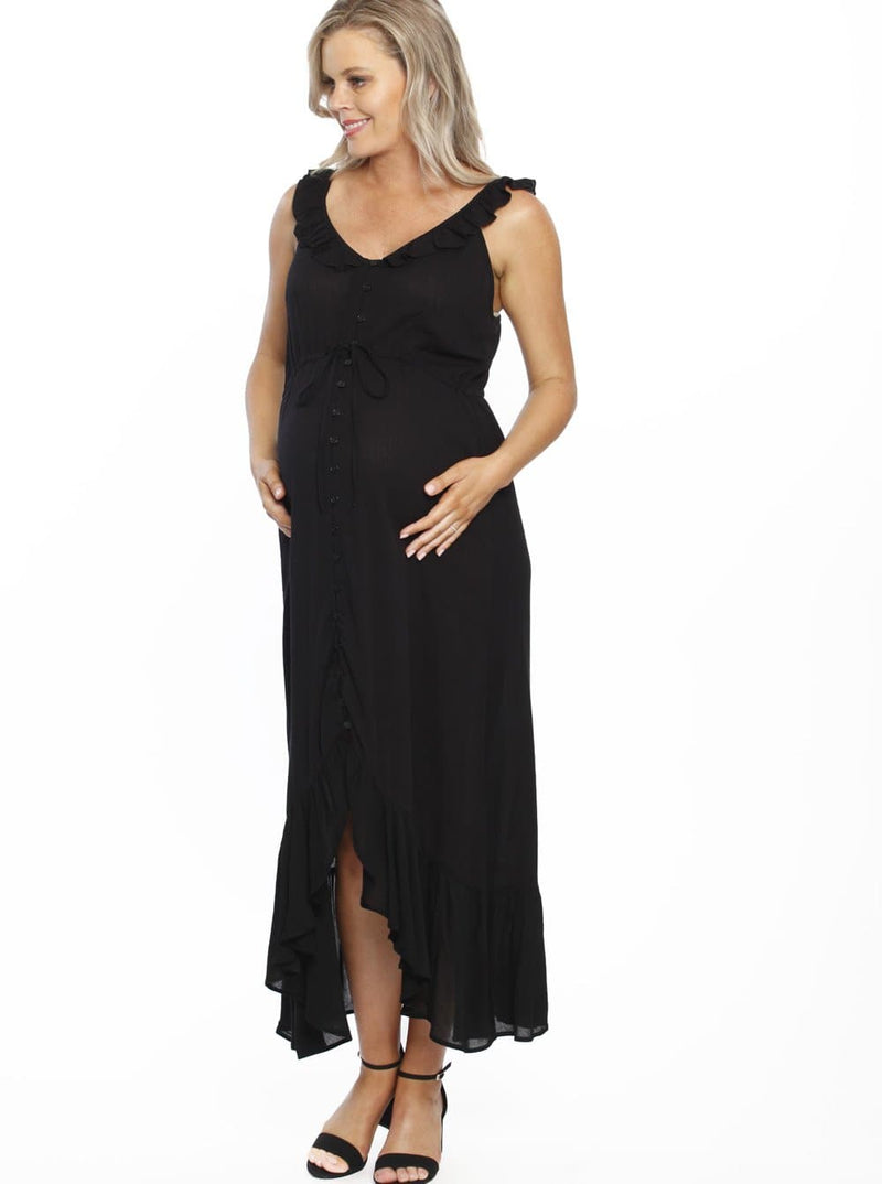 black maternity maxi