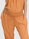 Maternity Linen Pant in Orange - Angel Maternity - Maternity clothes - shop online