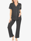 Maternity and Nursing short Sleeve Pyjama Set in Black