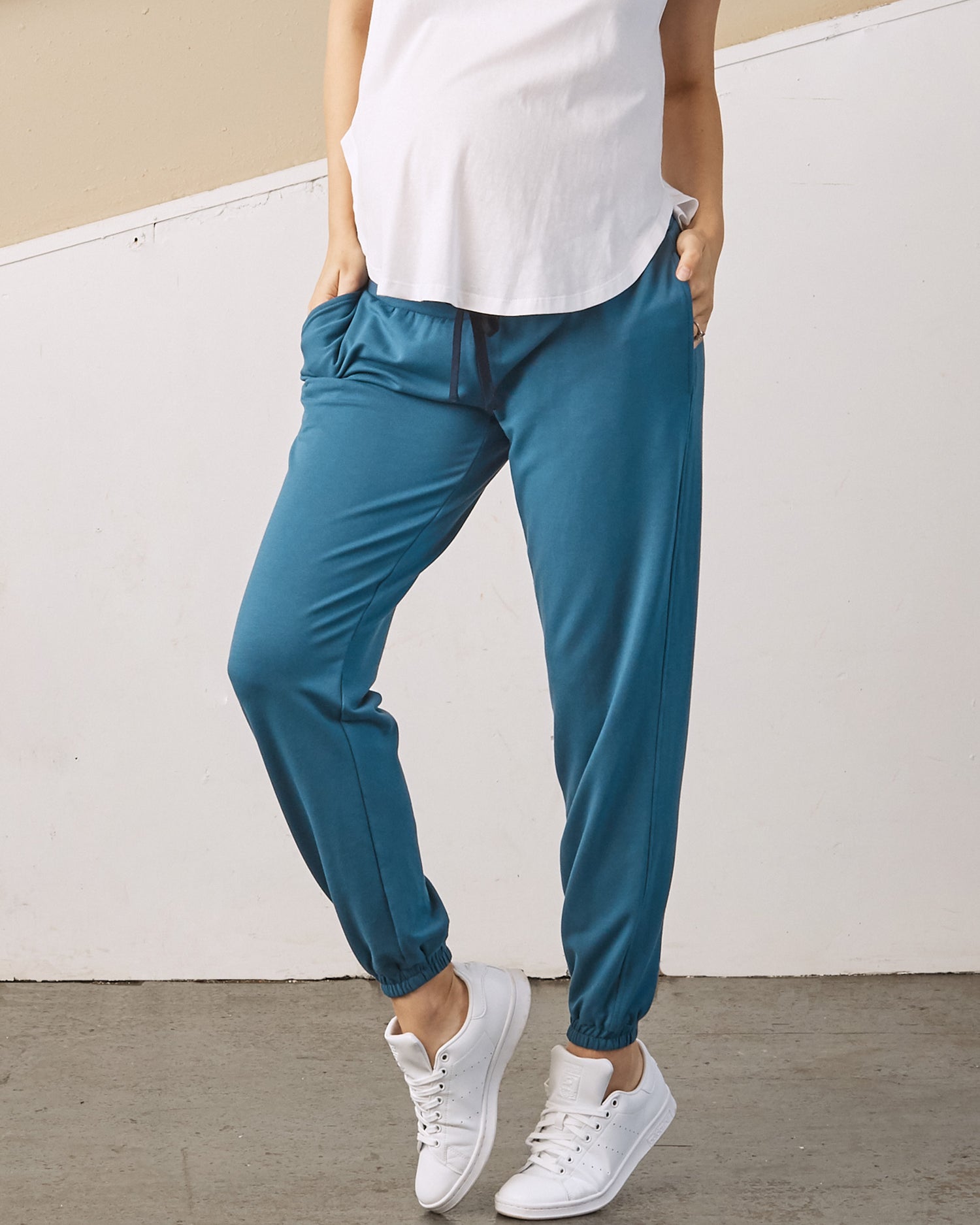 Low Waist Maternity Jogger/Lounge Pants- Teal Blue