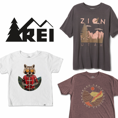 REI graphic tees collage