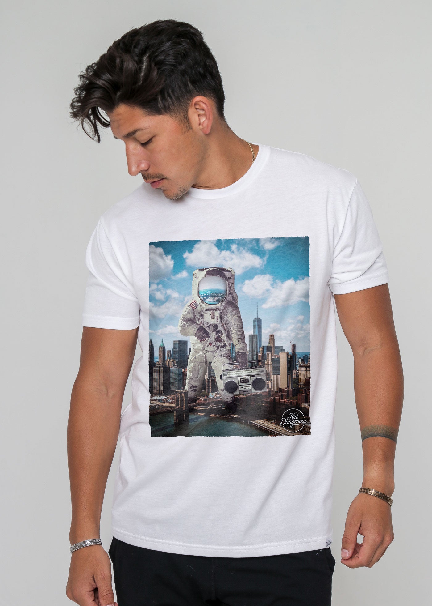 Men's White Graphic Tees