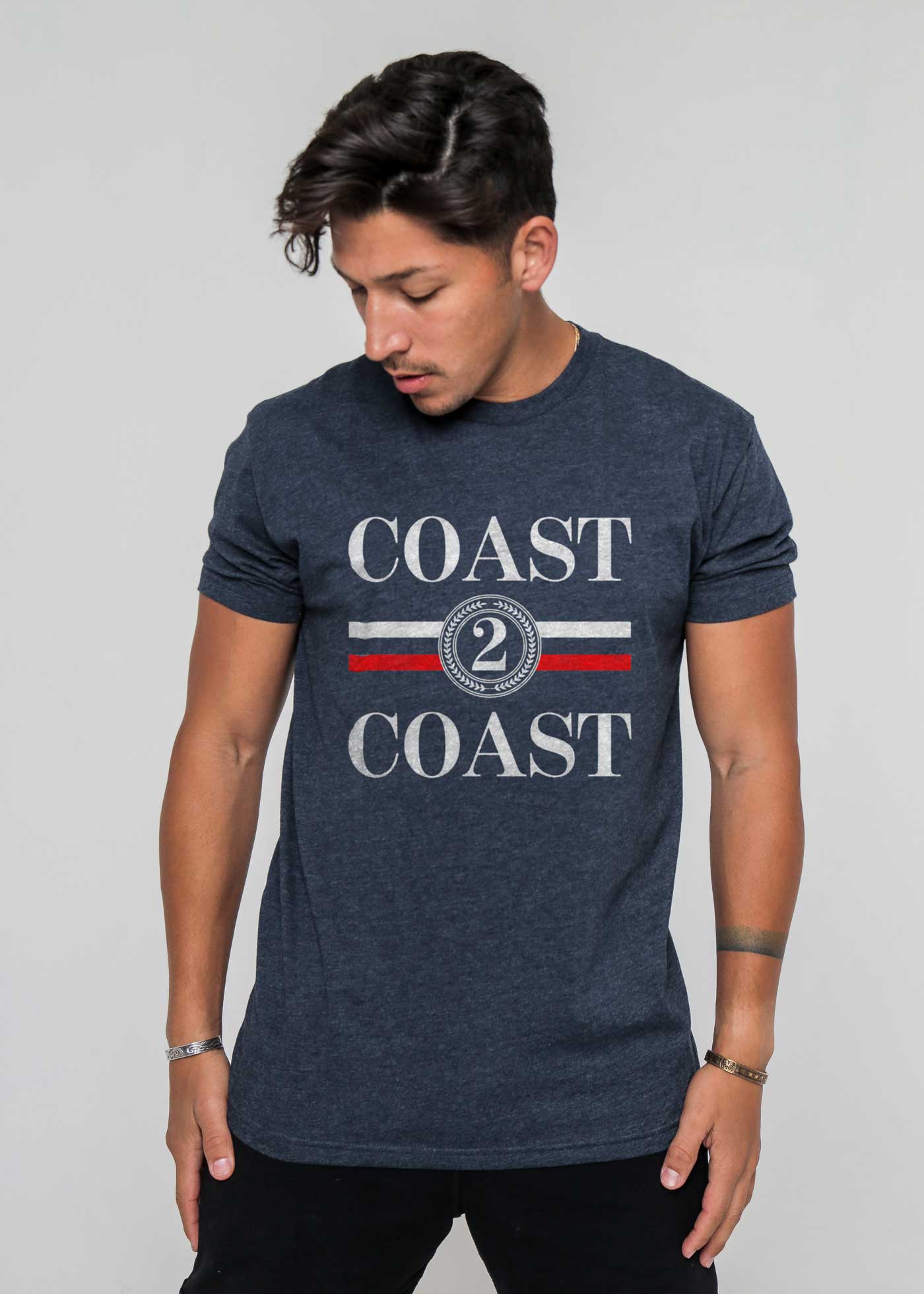 Coast 2 Coast Men's Heather Navy T-Shirt — Kid Dangerous