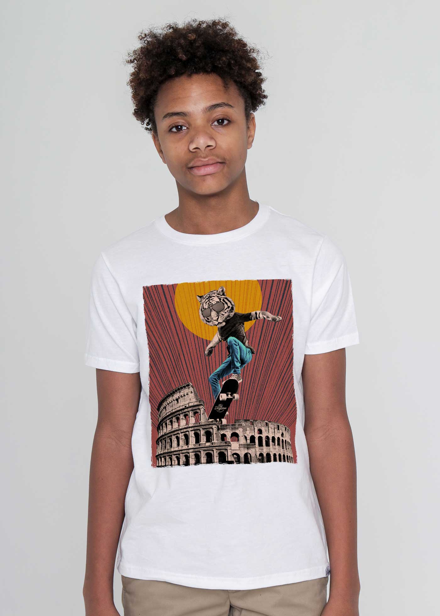 Colosseum Skater Kid's White T-Shirt — Kid Dangerous