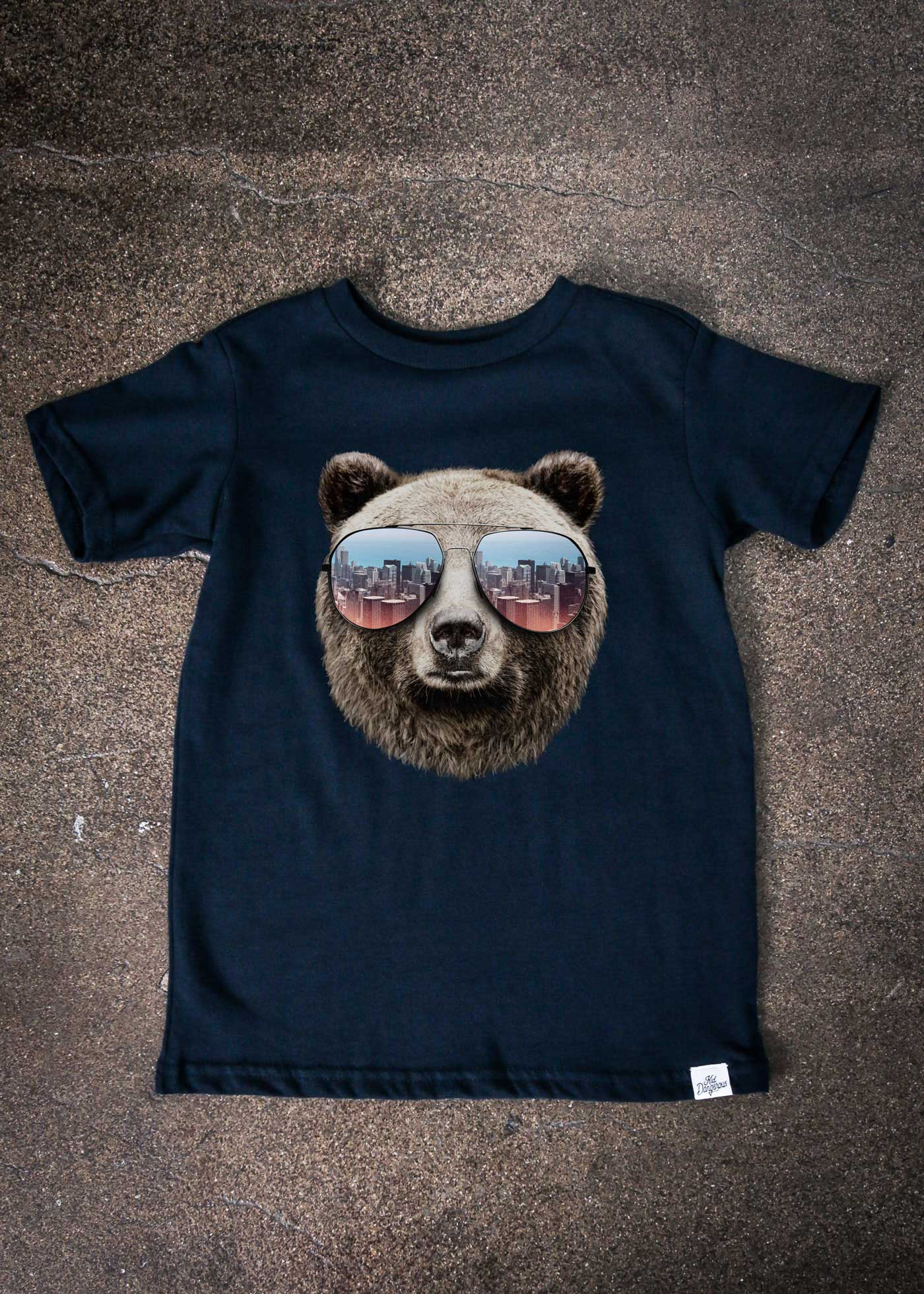 Grizzly Shades Kid's Navy T-Shirt — Kid Dangerous