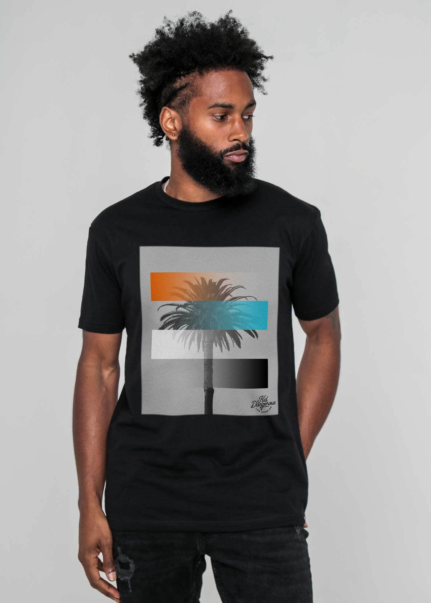 Palm Gradient Men's Black Classic T-Shirt — Kid Dangerous