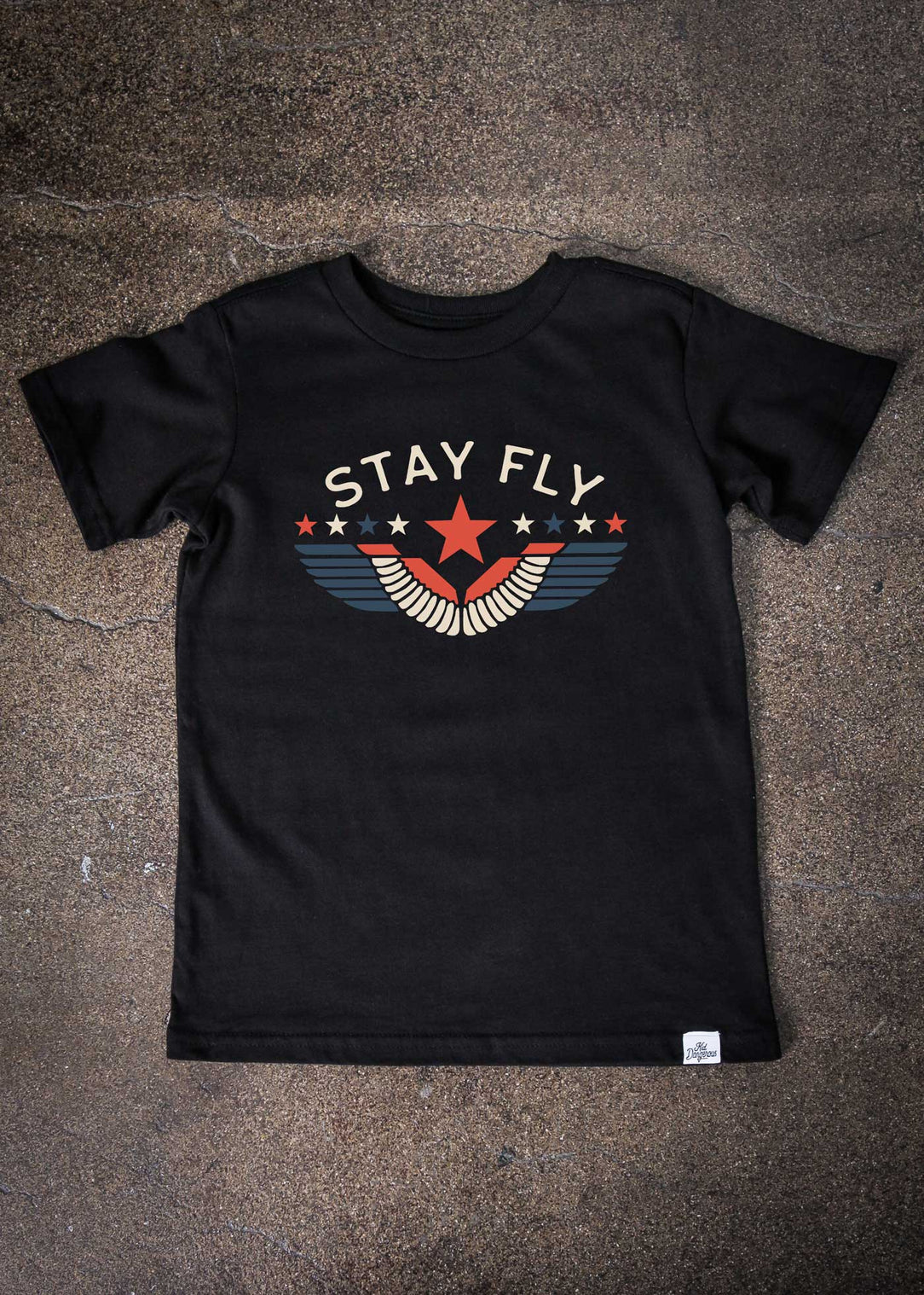 Stay Fly Kid's Black T-Shirt — Kid Dangerous