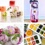 Montage of cocktail flower garnishes