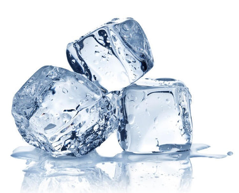 A handful of ice cubes