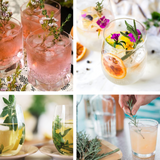 Montage of cocktail herb garnishes