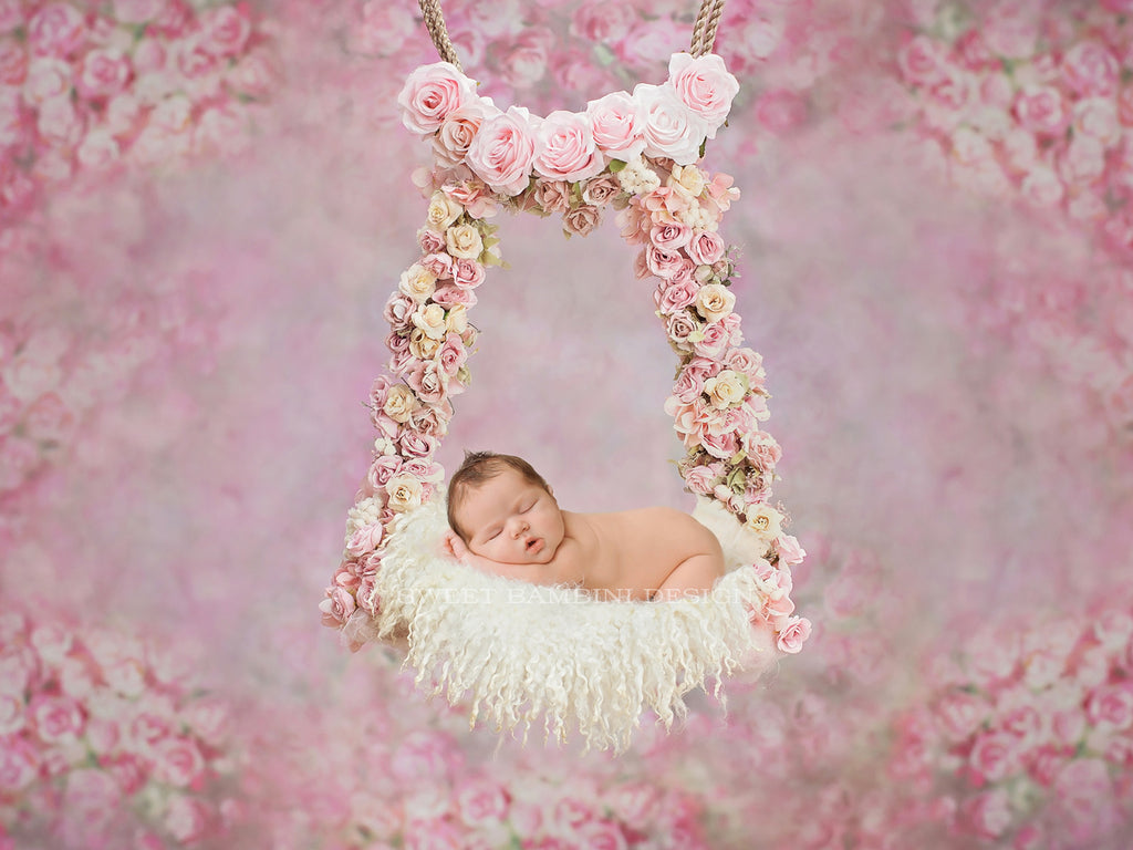 Digital Backdrop Newborn Photography - Ariana Floral Swing – Sweet