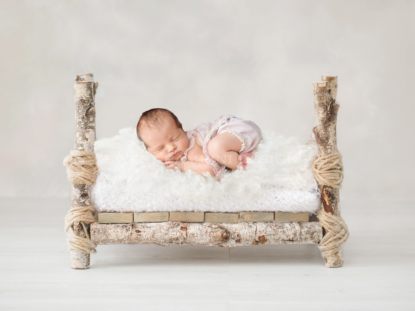 Newborn Photography Digital Backdrop for girls or boys - Simple rustic