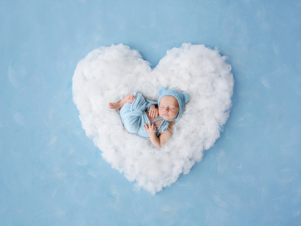 Newborn Photography Digital Backdrop for boys or girls - White cloud h