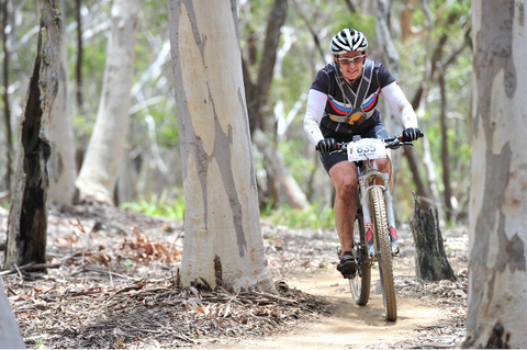 Rebecca hitting the single track