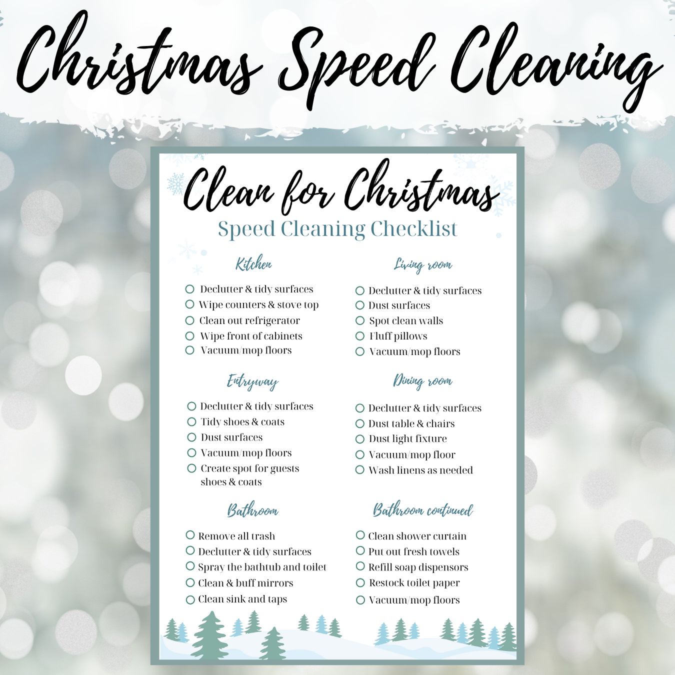 Christmas Speed Cleaning Checklist - Clutterbug