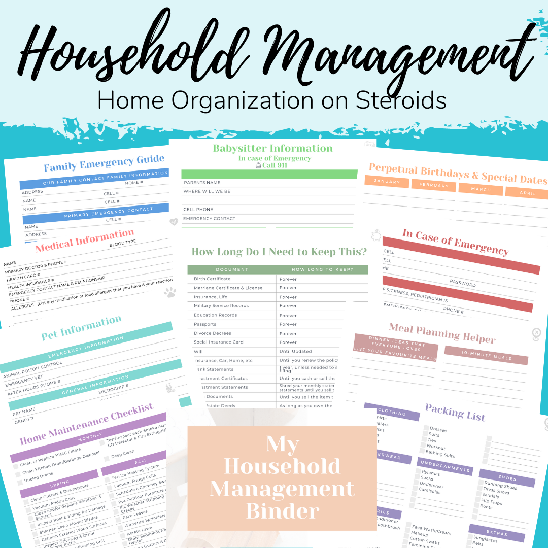 Household Essentials Checklist House Planner Home Management Household  Planner Household Management Planner Instant Download 