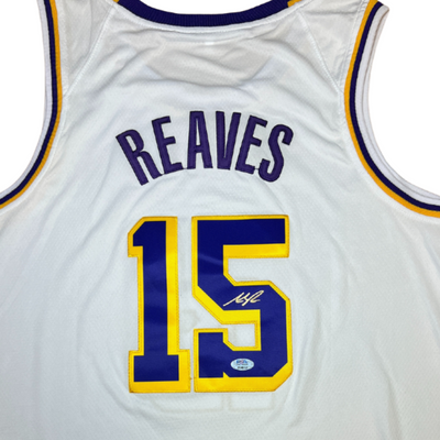 AUSTIN REAVES SIGNED CUSTOM PURPLE AWAY JERSEY BLACK SIG PSA ITP LAKERS