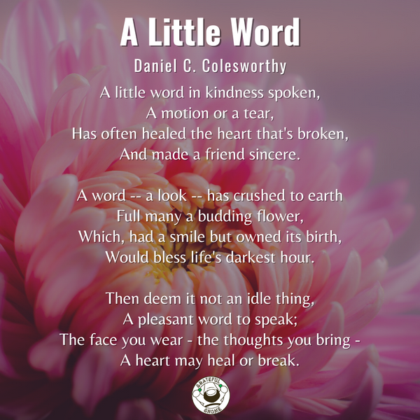 Inspirational Poems - A Little Word