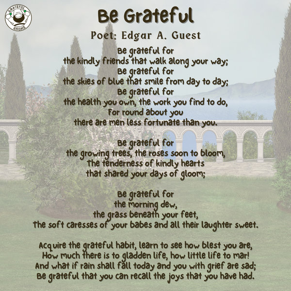 Poem of the Day - Be Grateful