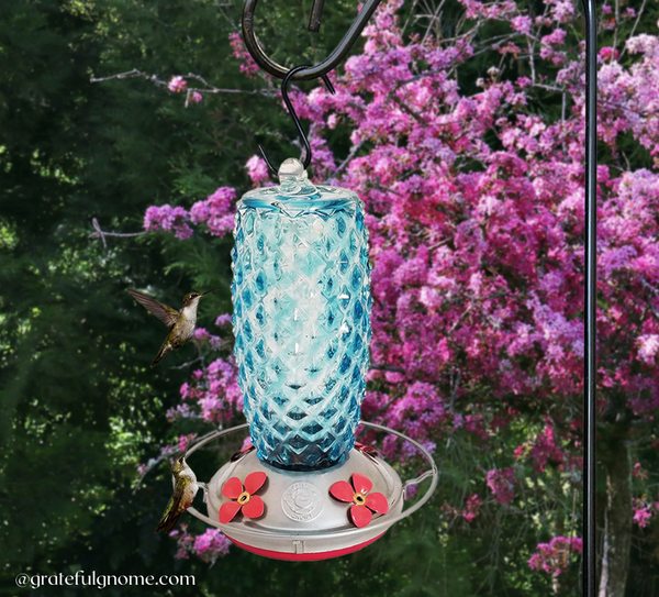 Blue Crystal Hummingbird Feeder