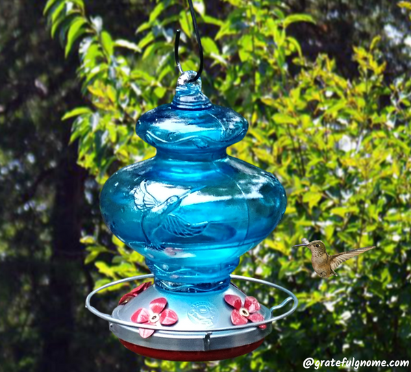 Blue Hummingbird Hummingbird Feeder