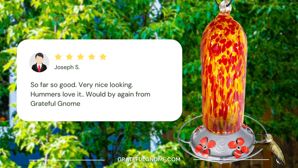 5 Star Review - Fiery Bell Tower Hummingbird Feeder