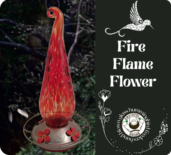 Fire Flame Flower Hummingbird Feeder