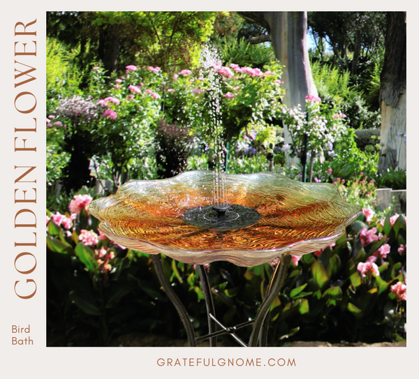 Attract Birds with a Beautiful Hand Painted Glass Bird Bath