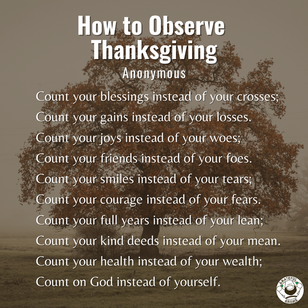 Poem of the Day - How to Observe Thanksgiving