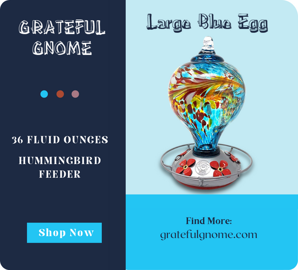 Large Blue Egg Hummingbird Feeder - 36 Fluid Ounces