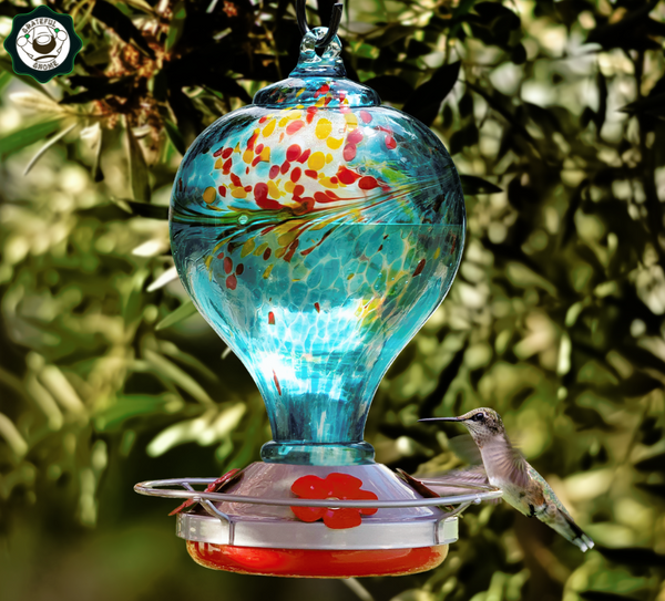 Blown Glass Hummingbird Feeders