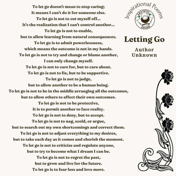 Inspirational Poems - Letting Go